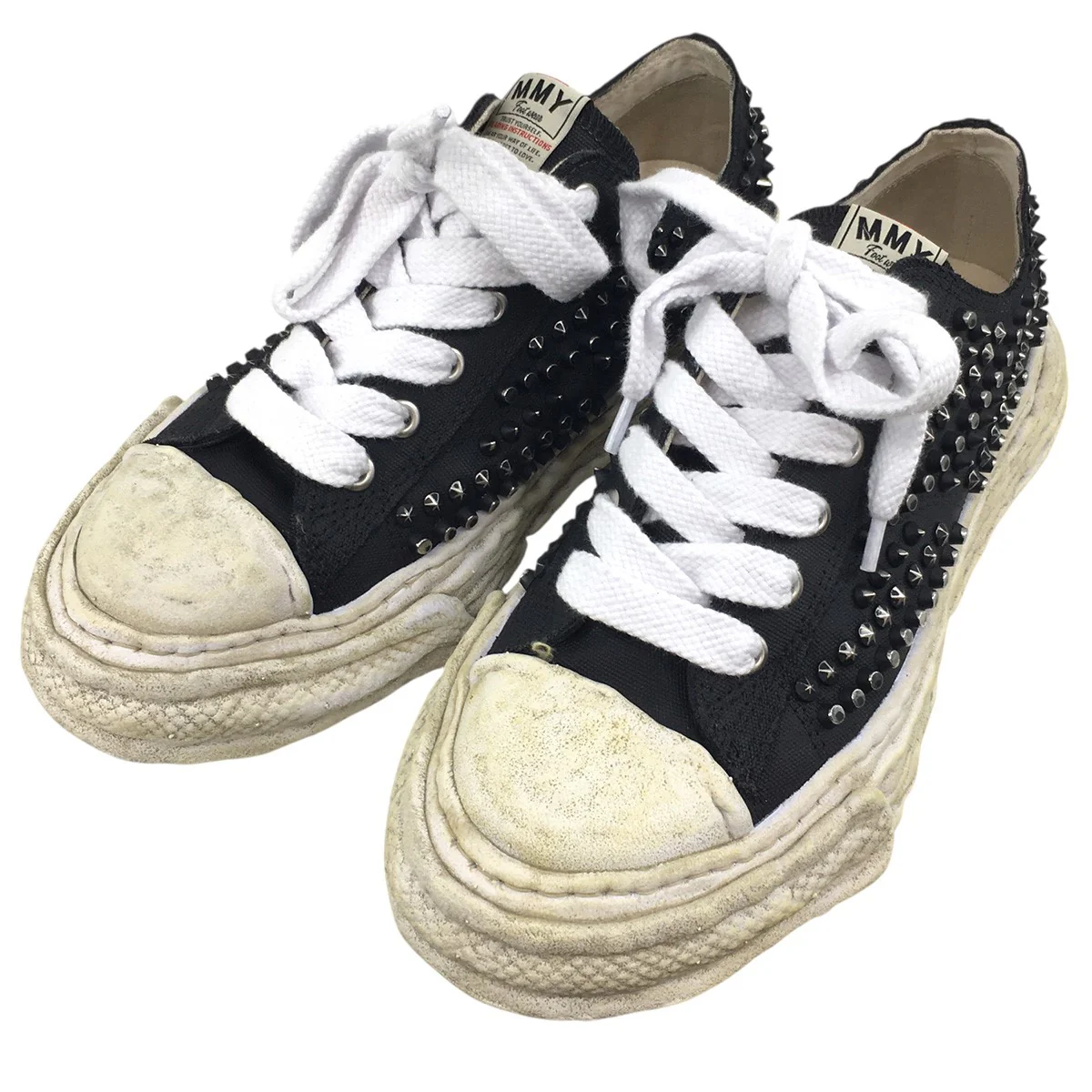 PETERSON 23/ORIGINAL SOLE STUDDED PAINT CANVAS LOW-TOP SNEAKERヴィンテージ加工 スタッズ スニーカー シューズ 靴 - Image 2
