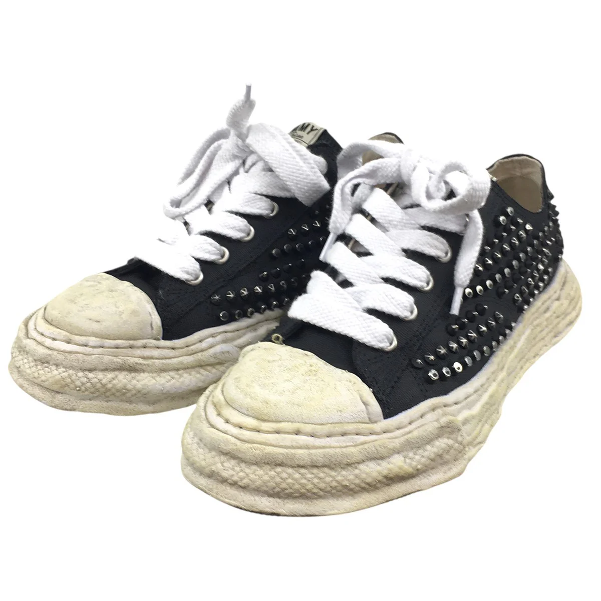 PETERSON 23/ORIGINAL SOLE STUDDED PAINT CANVAS LOW-TOP SNEAKERヴィンテージ加工 スタッズ スニーカー シューズ 靴 - Image 3