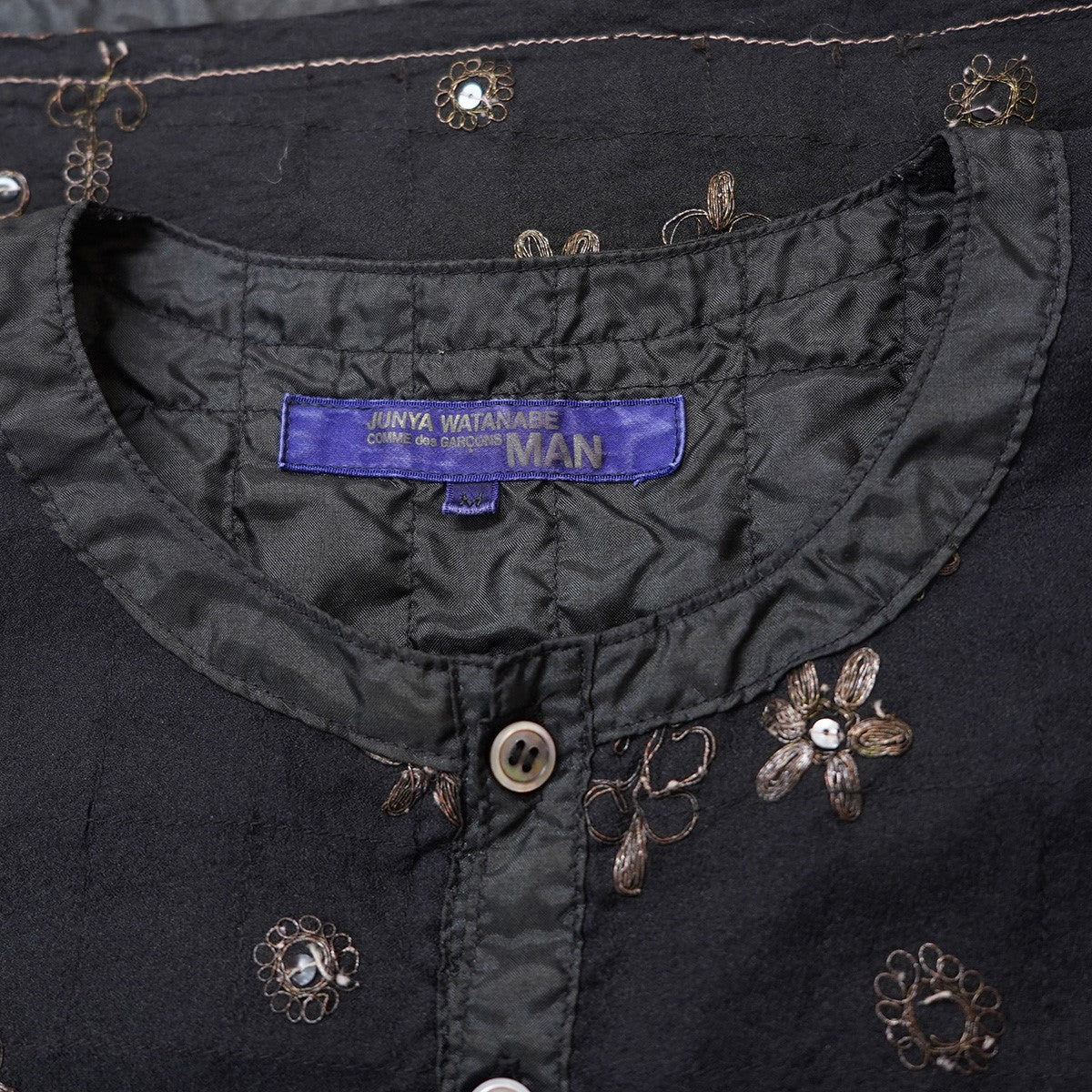 05AW Archive Old フォークロア期スパンコール装飾 ヘンリーネック ポリプルオーバー刺繍シャツ - Image 7