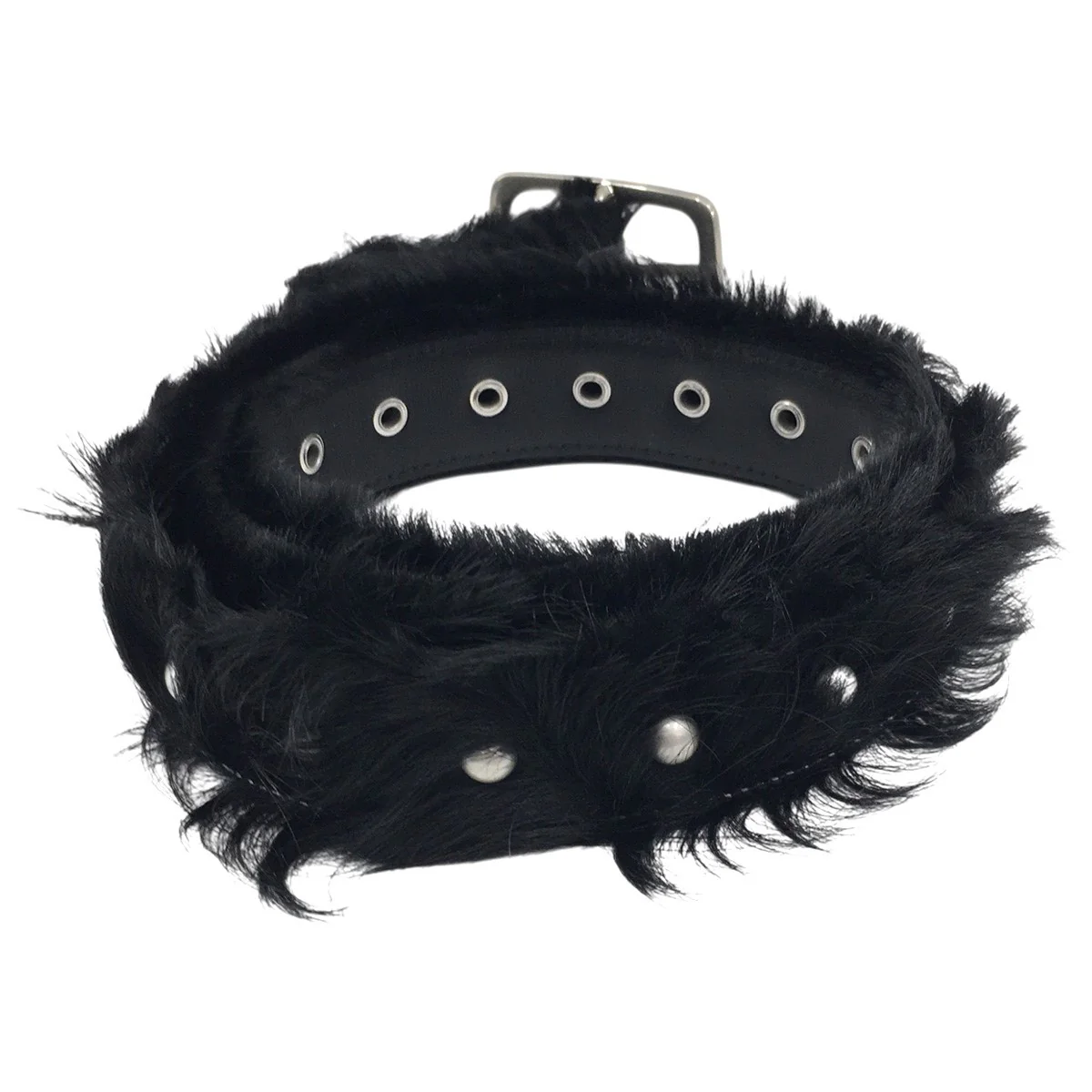 23AW Calf Hair Studded Beltカーフヘア ハラコ メタル スタッズ ベルト - Image 3