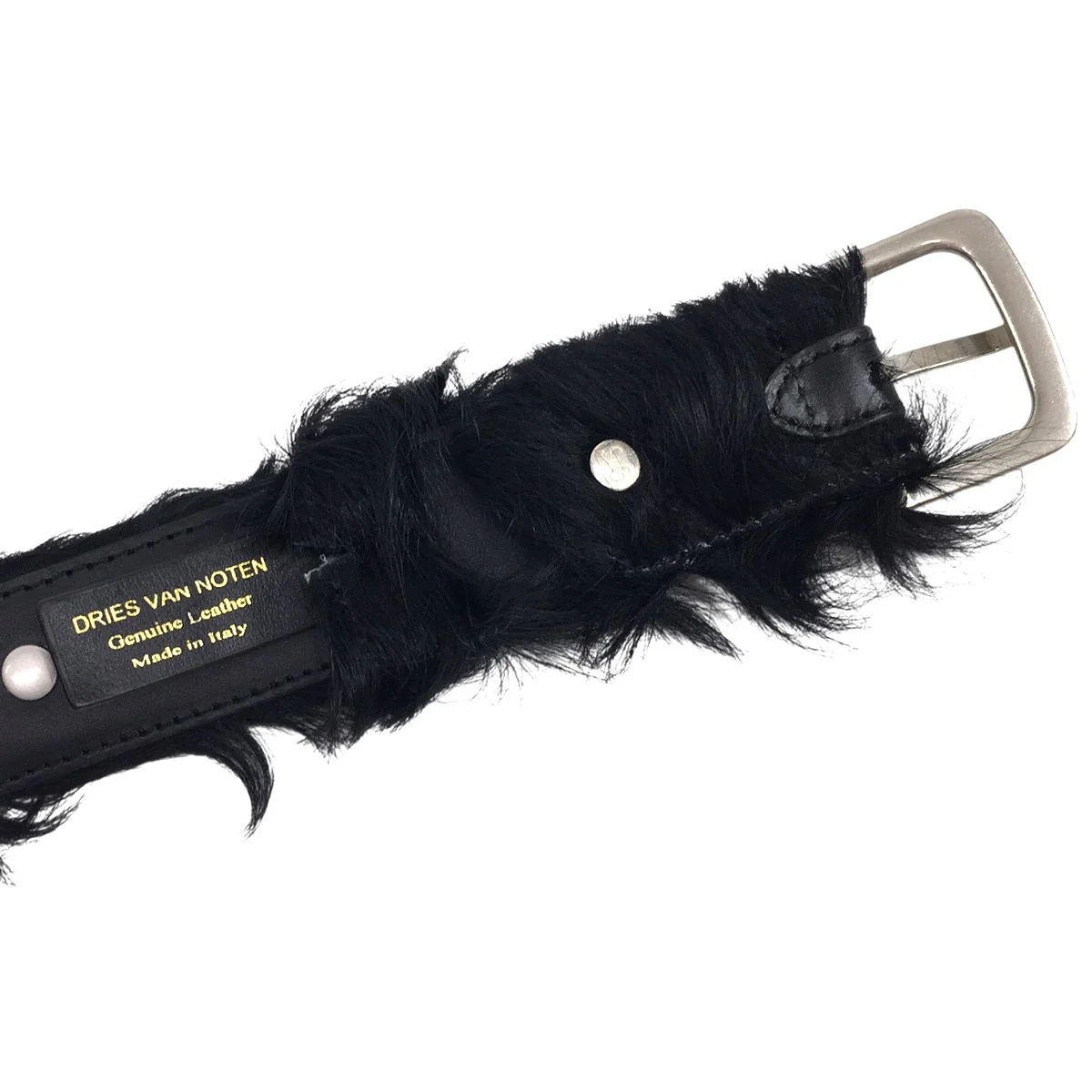 23AW Calf Hair Studded Beltカーフヘア ハラコ メタル スタッズ ベルト - Image 5