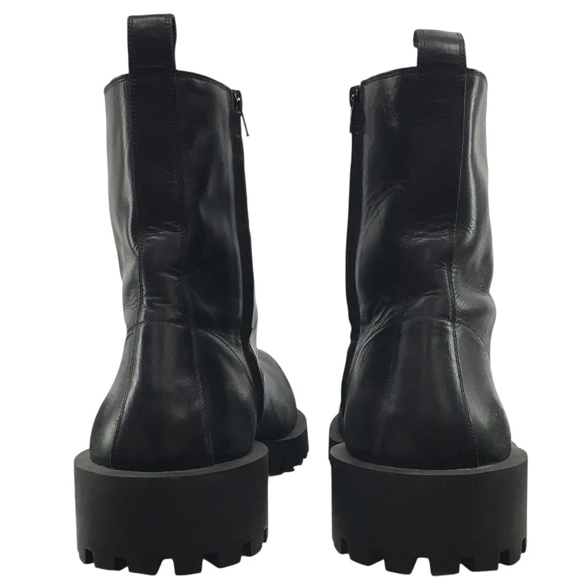デムナ期 24AW Hummer Lace-Up Bootie チャーム付きVintage ヴィンテージ加工 ボリュームソール ハマー サイドジップ レザー ブーツ 靴 - Image 7