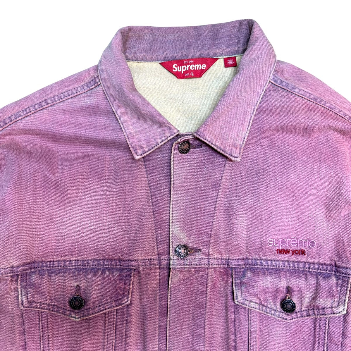 26SS/Denim Trucker Jacket／デニムトラッカージャケット Overdyed Purple中国製 - Image 3