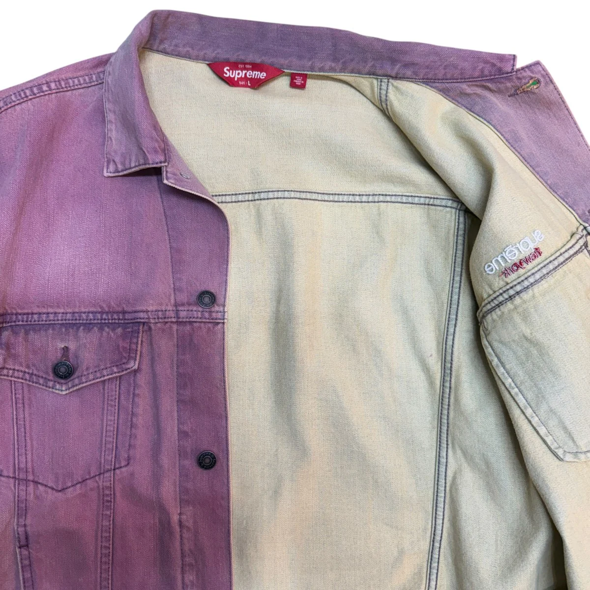 26SS/Denim Trucker Jacket／デニムトラッカージャケット Overdyed Purple中国製 - Image 7