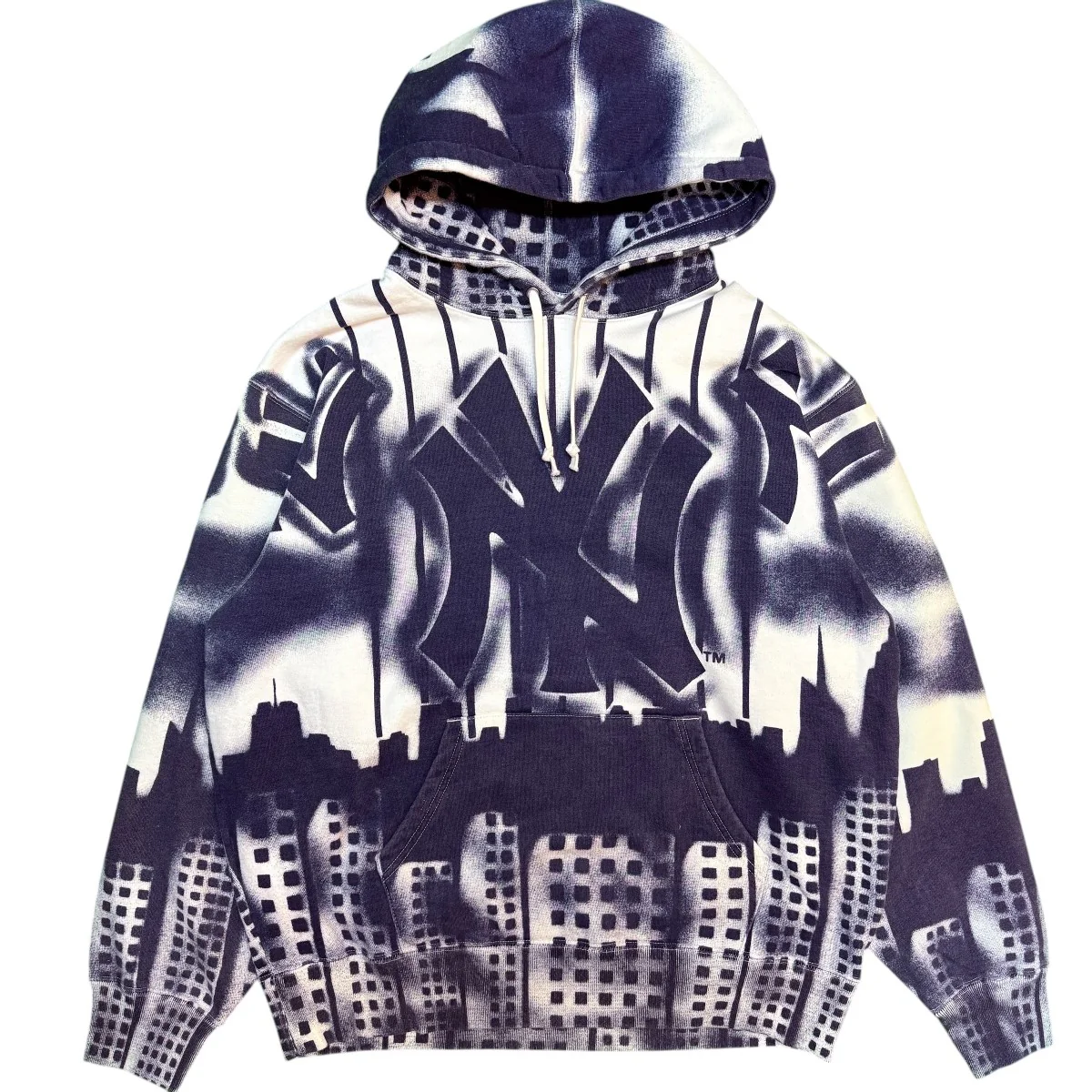 21AW/New York Yankees Airbrush Hooded Sweatshirt/ニューヨークヤンキース エアブラシスウェットパーカー/中国製