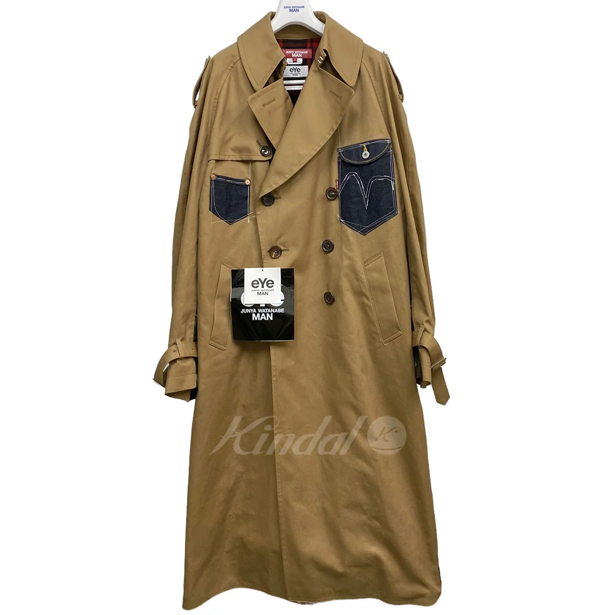 22AW 綿リネンツイル×綿デニムドッキングオーバーサイズ再構築コート - Image 4