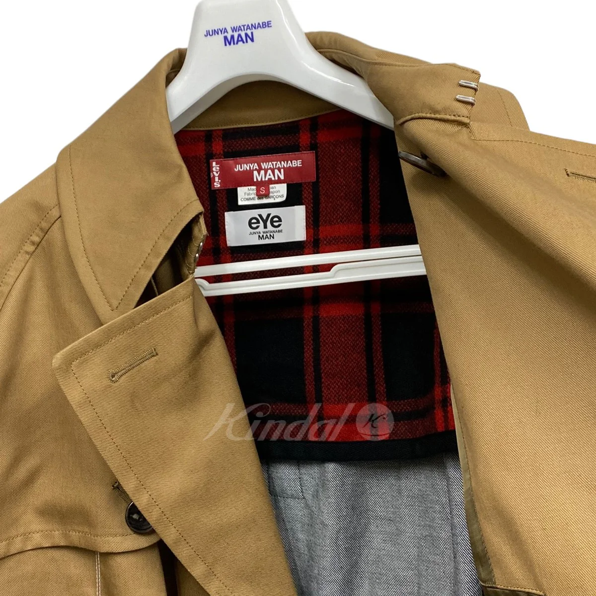22AW 綿リネンツイル×綿デニムドッキングオーバーサイズ再構築コート - Image 7