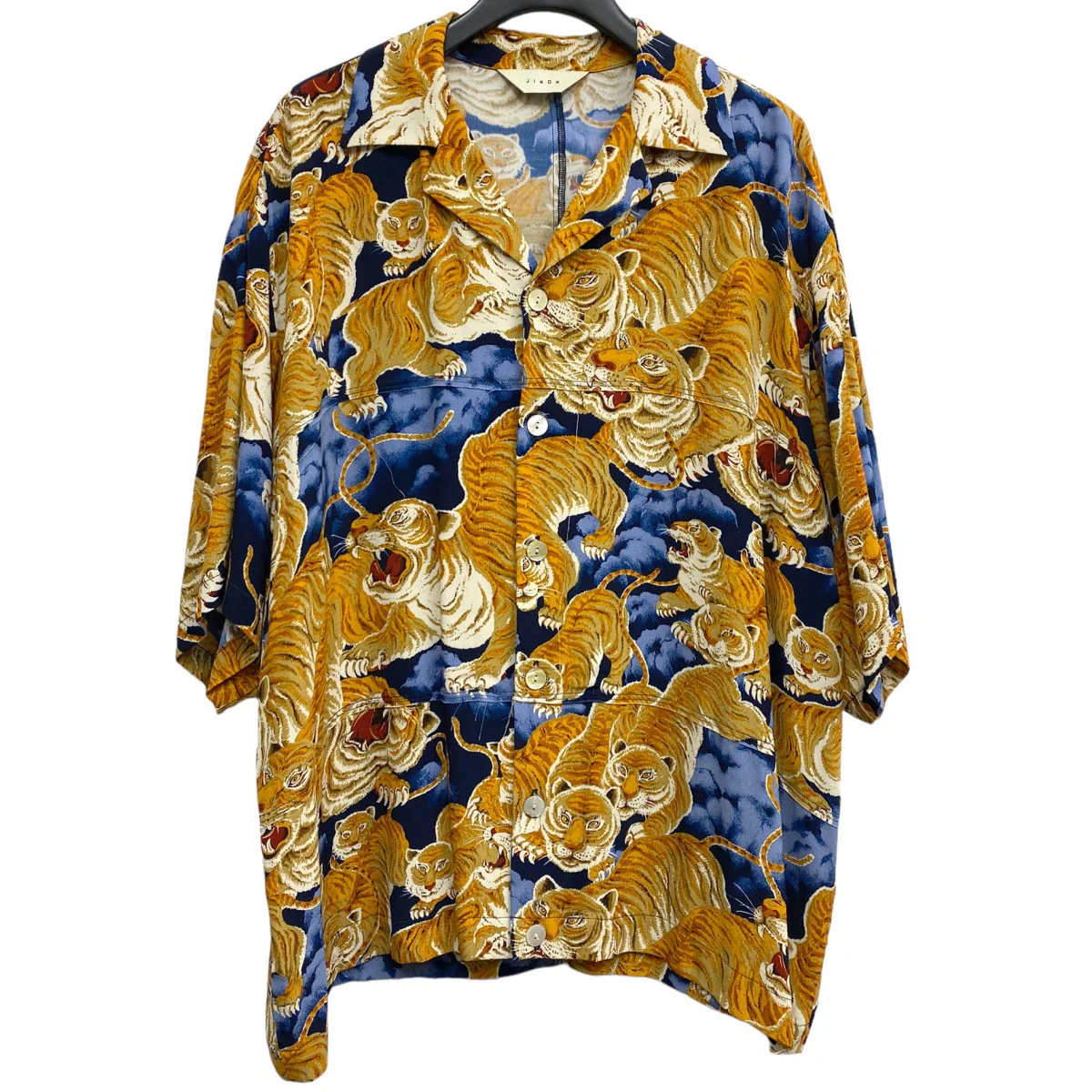 22SSHundred Tiger Panel Shirt S/Sカットオフレーヨンアロハタイガーシャツ