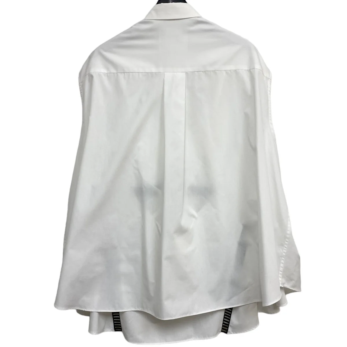 24SSCotton Poplin Shirtコットンポプリン キャミソール×比翼ノースリーブギャザー ドッキング変形Aラインシャツ - Image 3