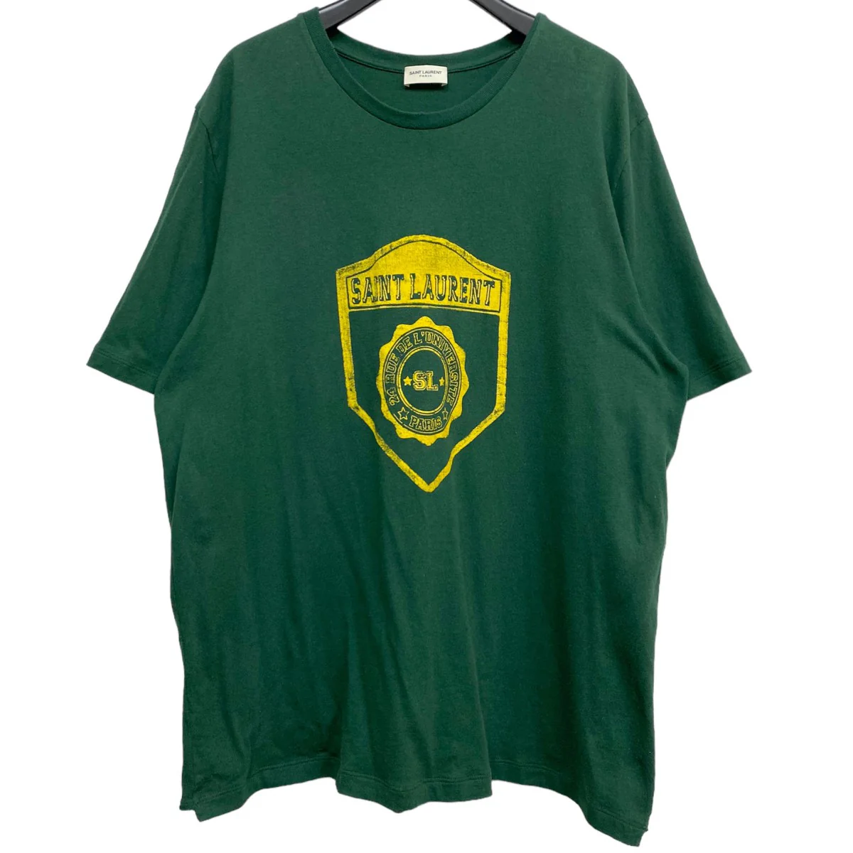 686609 YSL University T-ShirtユニバーシティカレッジダメージUSED加工Tシャツ