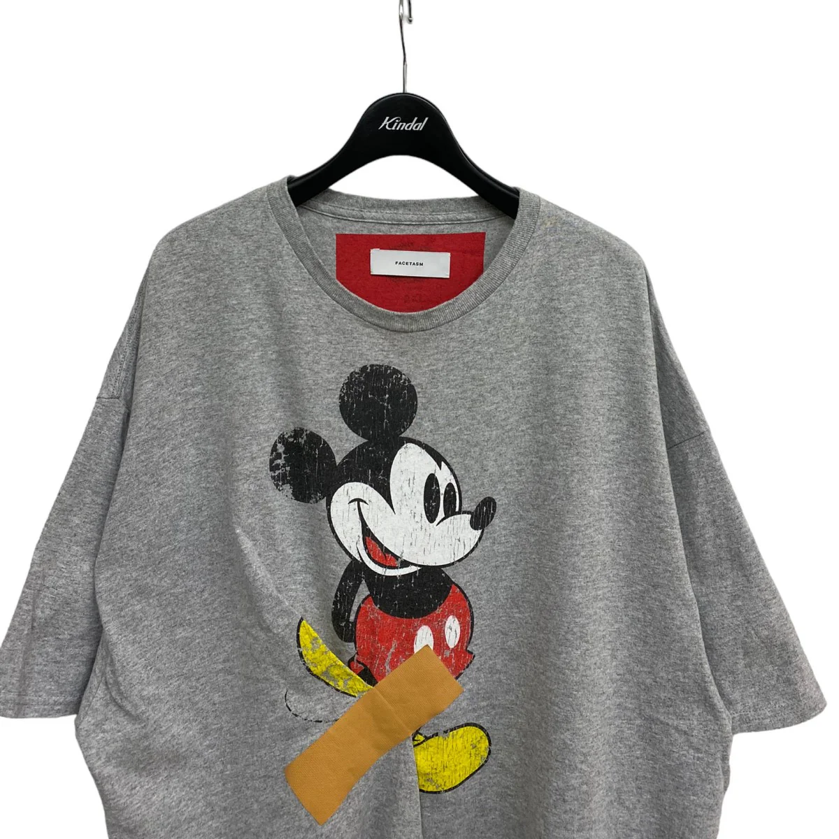 限定ヴィンテージ加工Mickey Gum Tape Big TeeオーバーサイズガムテープTシャツ - Image 3