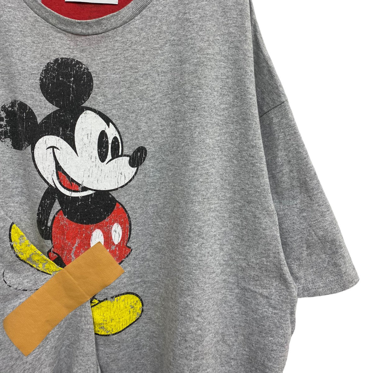 限定ヴィンテージ加工Mickey Gum Tape Big TeeオーバーサイズガムテープTシャツ - Image 4