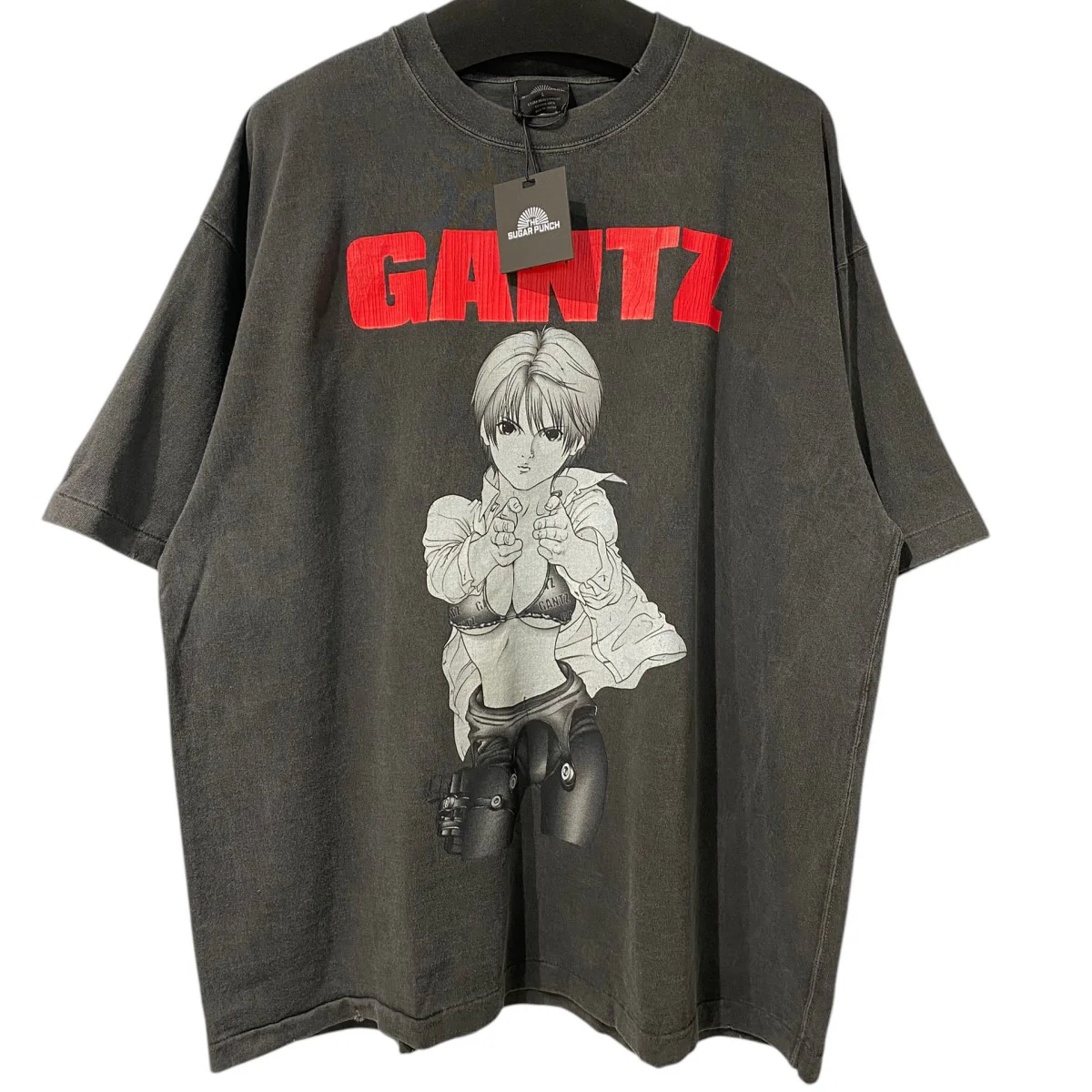 GANTZ S/S T-SHIRT USEDヴィンテージ加工岸本恵プリントTシャツGANTZ S/S T-SHIRT