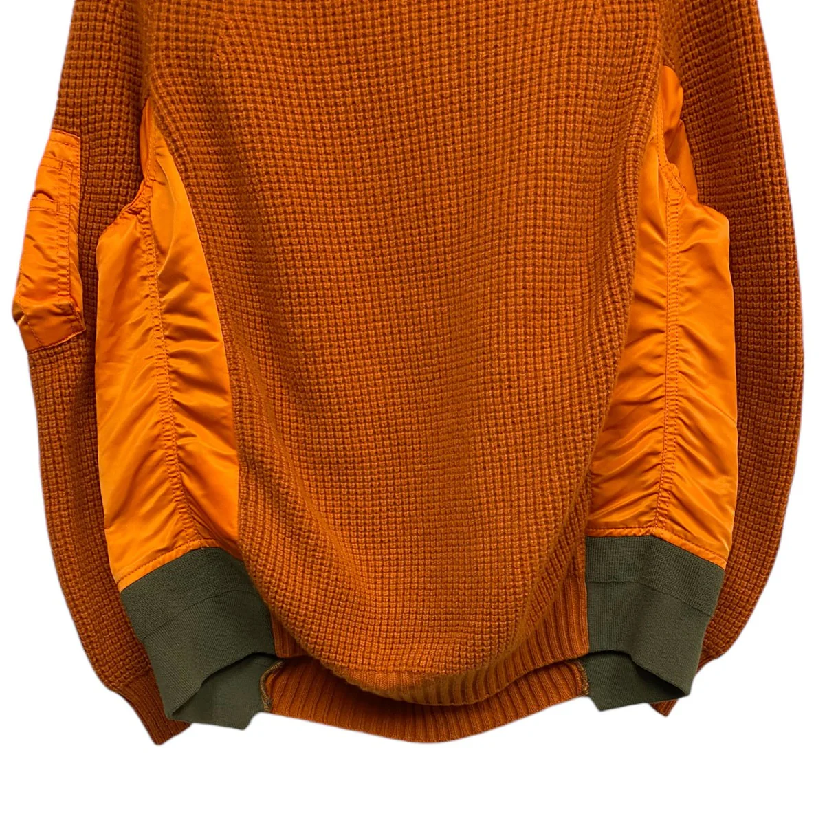 Nylon Twill x Wool Knit Pulloverニット×MA-1ドッキング再構築ニット - Image 6