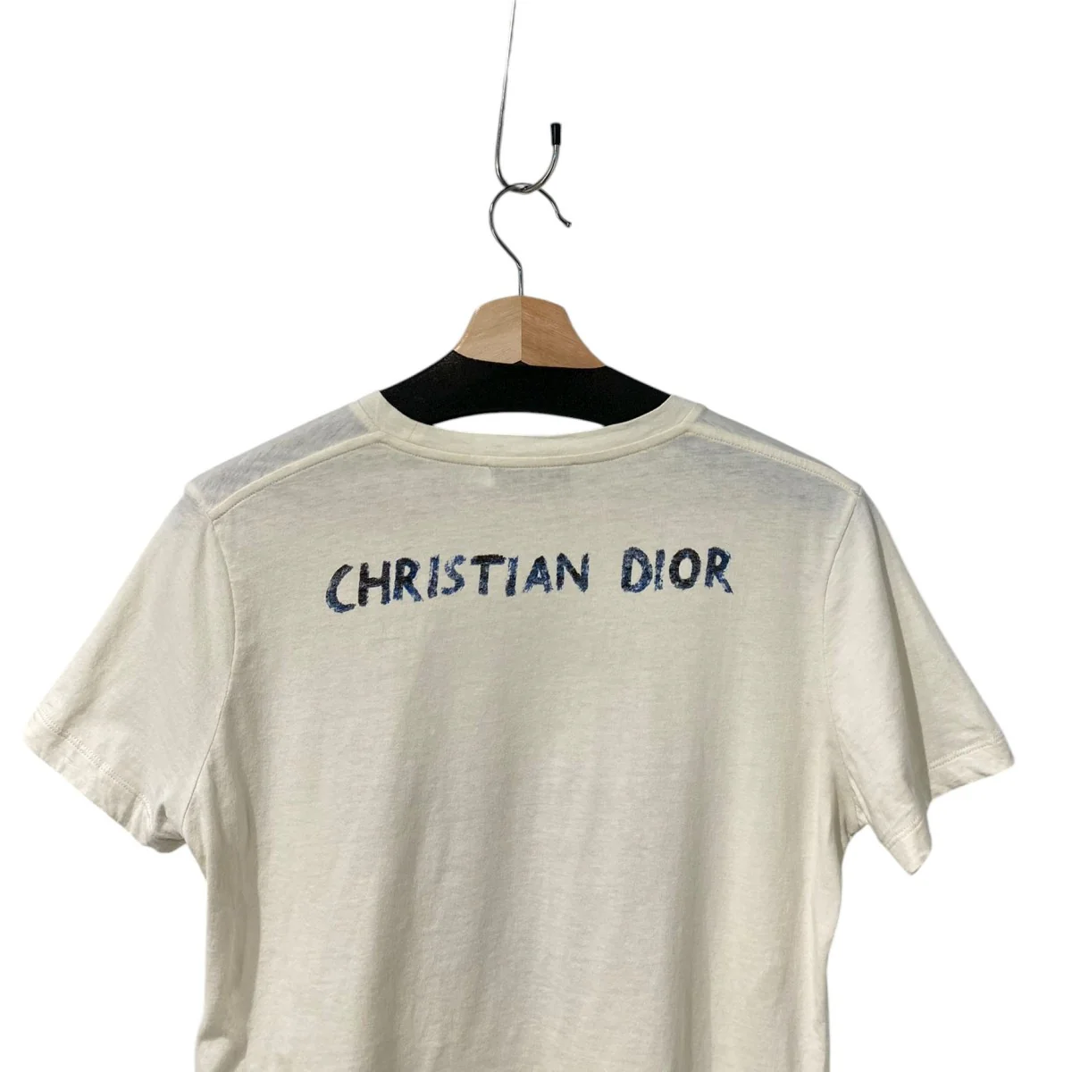 21SSHeart Beat Cotton LinenT-ShirtバックロゴアートプリントTシャツ - Image 4