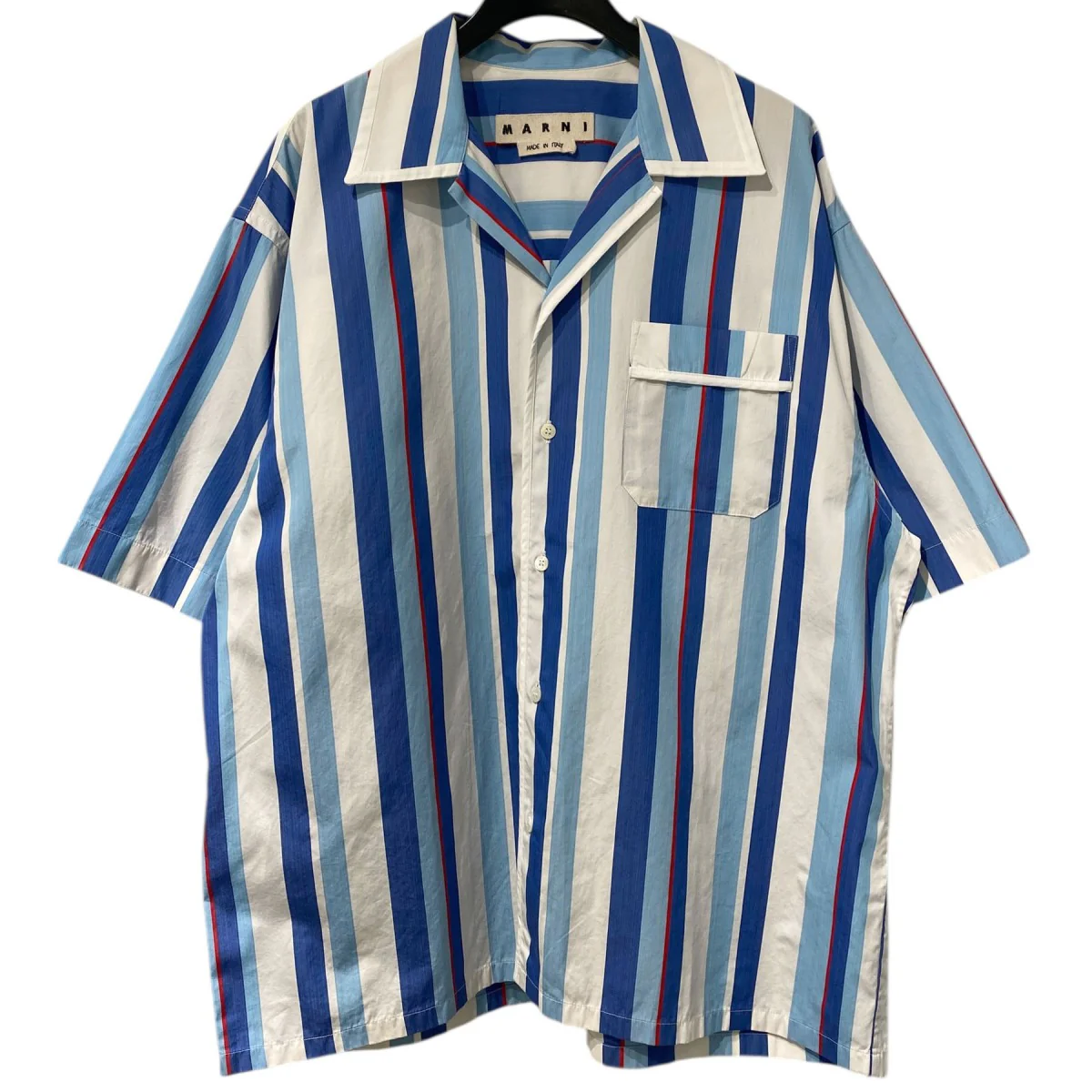 Stripe Open Collar Oversized Shirtストライプオープンカラーオーバーサイズ半袖シャツ