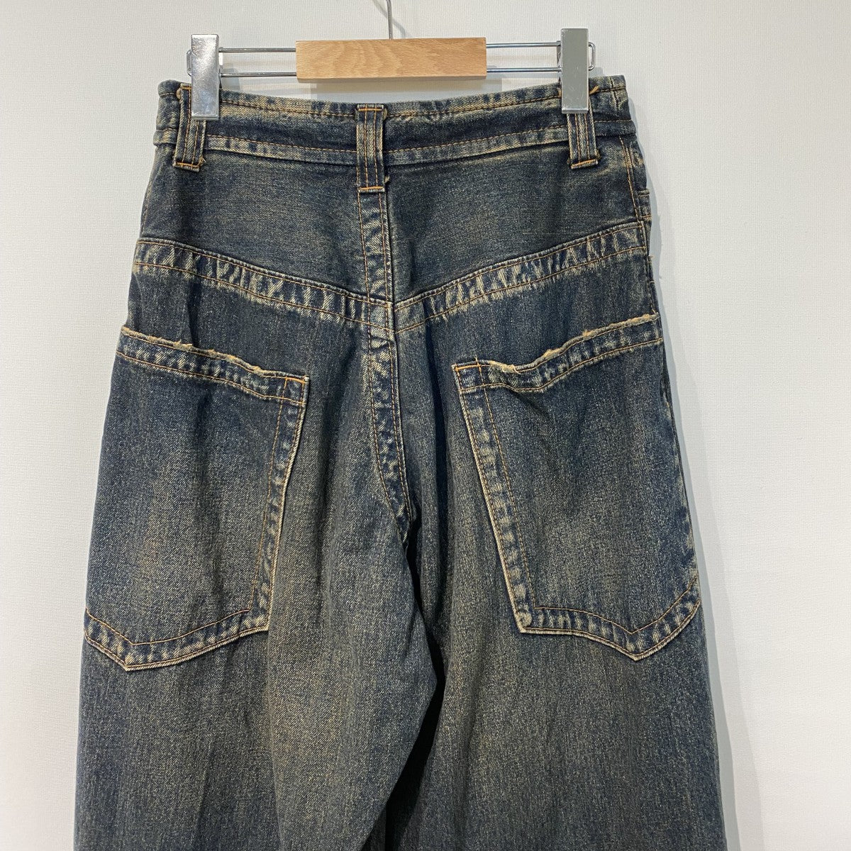 24AWPartly Huge Design Pants Vintageヴィンテージカットオフ加工バギーデニムパンツ - Image 6