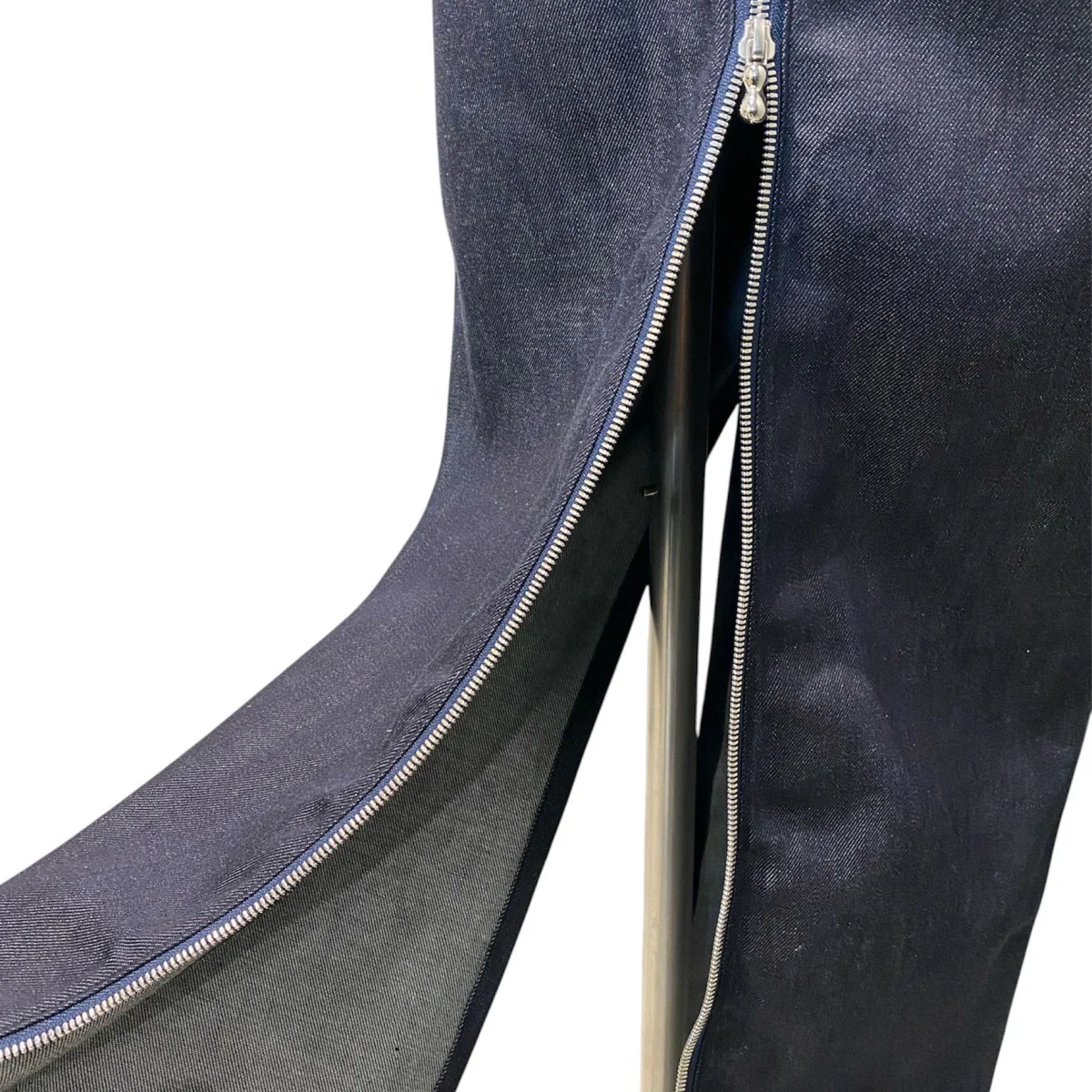 Organic Cotton Denim DressデニムZIPアームレザーベルトオールインワンドレスワンピーススカート - Image 10