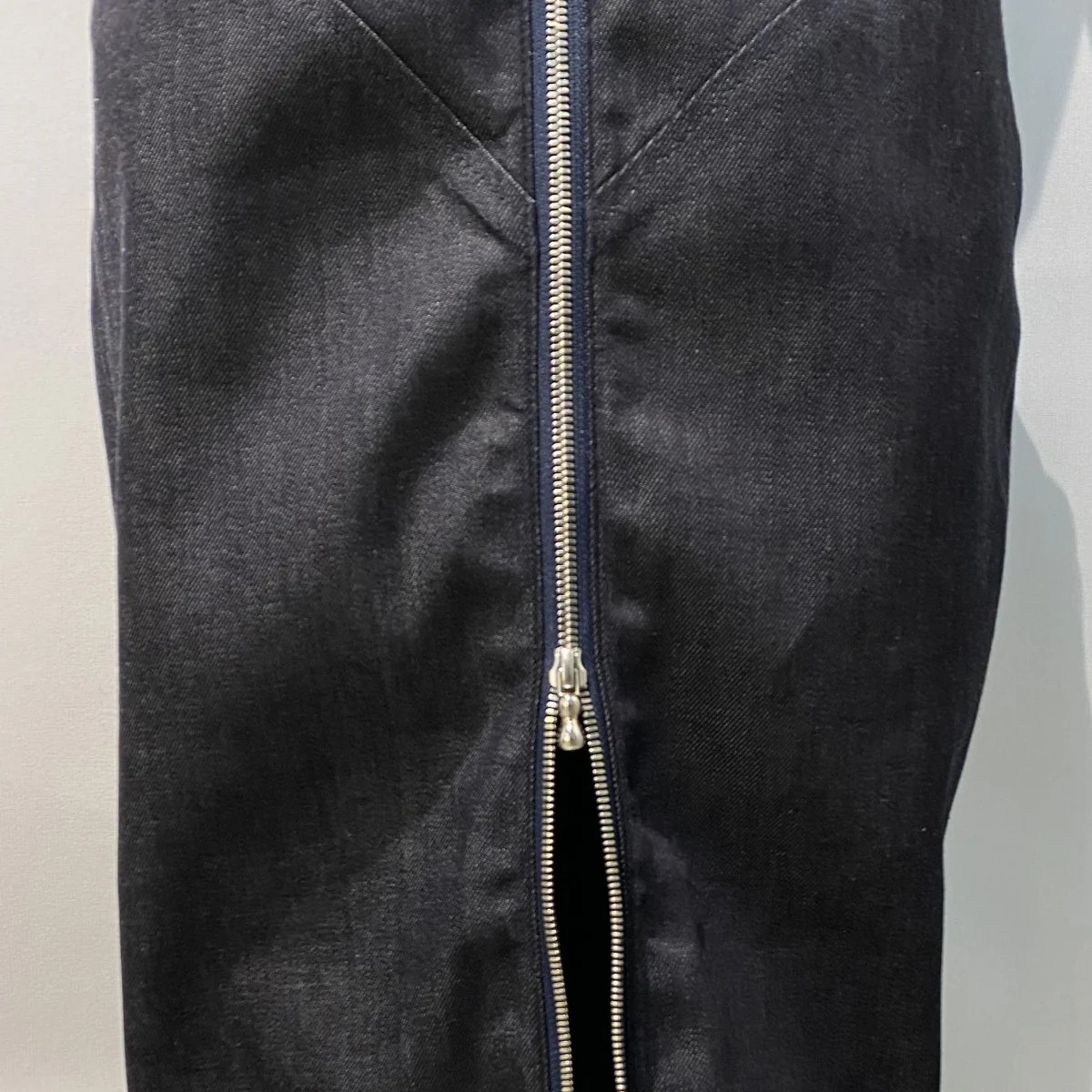 Organic Cotton Denim DressデニムZIPアームレザーベルトオールインワンドレスワンピーススカート - Image 6