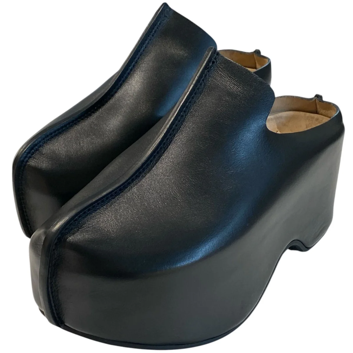 Platform Leather Clogsレザープラットフォーム厚底サンダル - Image 2