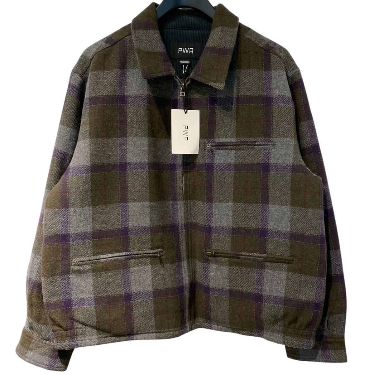 25AWRefine-Wool Chk JacketウールチェックZIPシャツジャケット