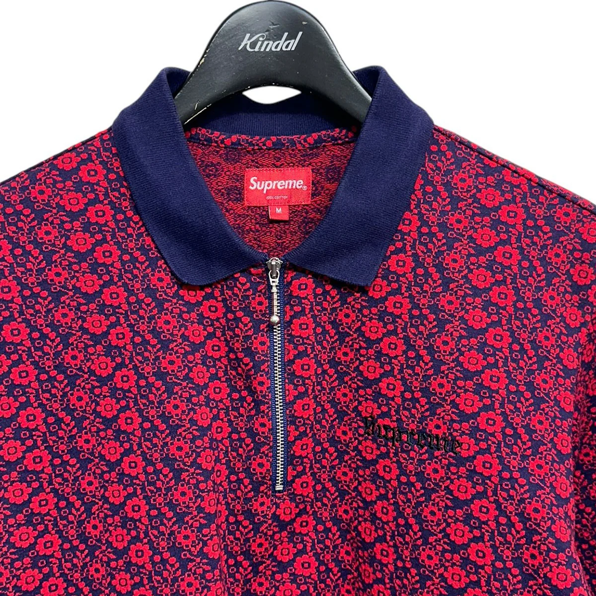 18AWFloral Jacquard Zip L/S Poloフローラルジャガードジップロングスリーブポロシャツ - Image 3