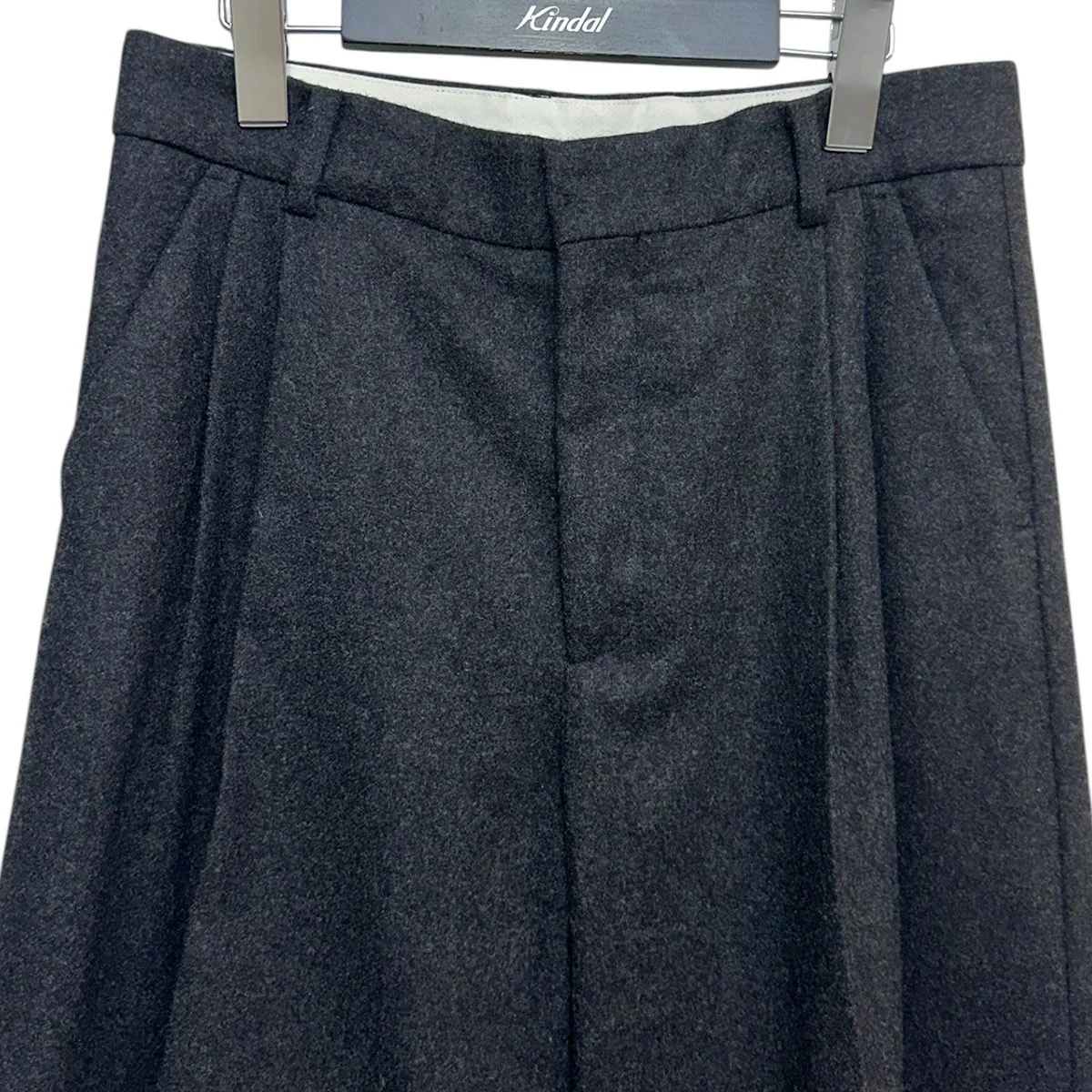 Raga Pleated Trouserウールカシミヤワイドトラウザー - Image 3