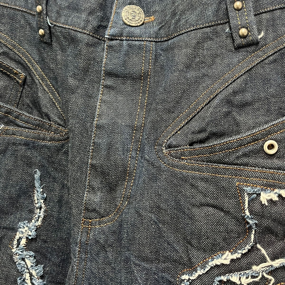 26SS Mythic Era Lightning Totem Patchwork Denim ジーンズ - Image 5