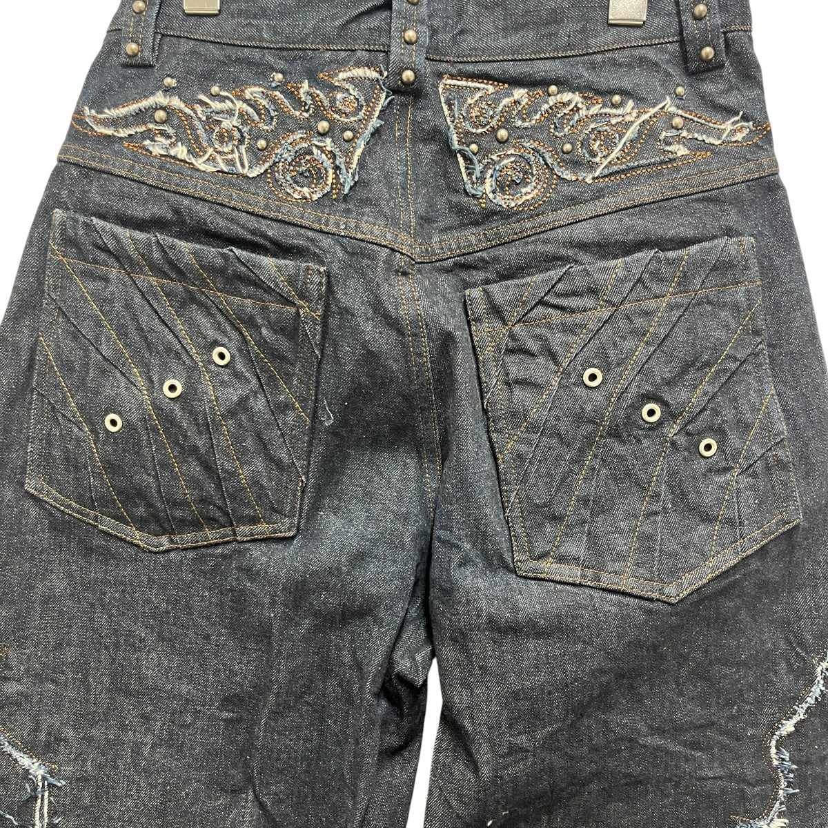 26SS Mythic Era Lightning Totem Patchwork Denim ジーンズ - Image 6