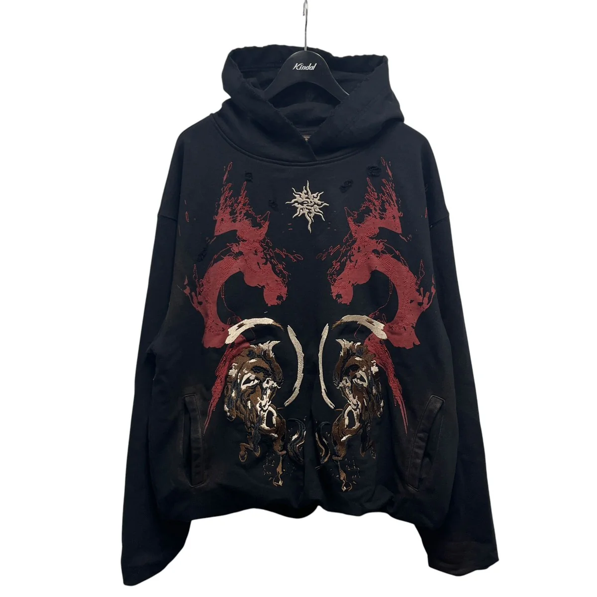 HORSE PRINT&SUN TOTEM HOODIE