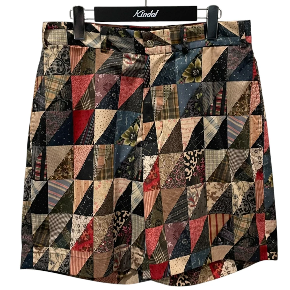 25SS パッチワークプリントハーフパンツ Plain Front Shorts Polyester Dobby Patchwork Print 38-25-0154-874