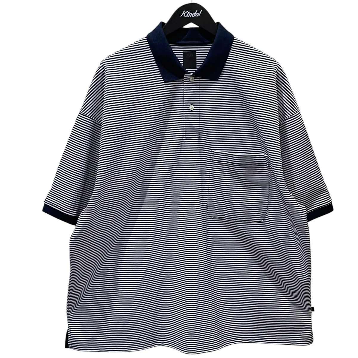 24SS ボーダー柄オーバーサイズポロシャツ TECH POLO SHIRTS S/S テックポロシャツ ショートスリーブ BE-37024