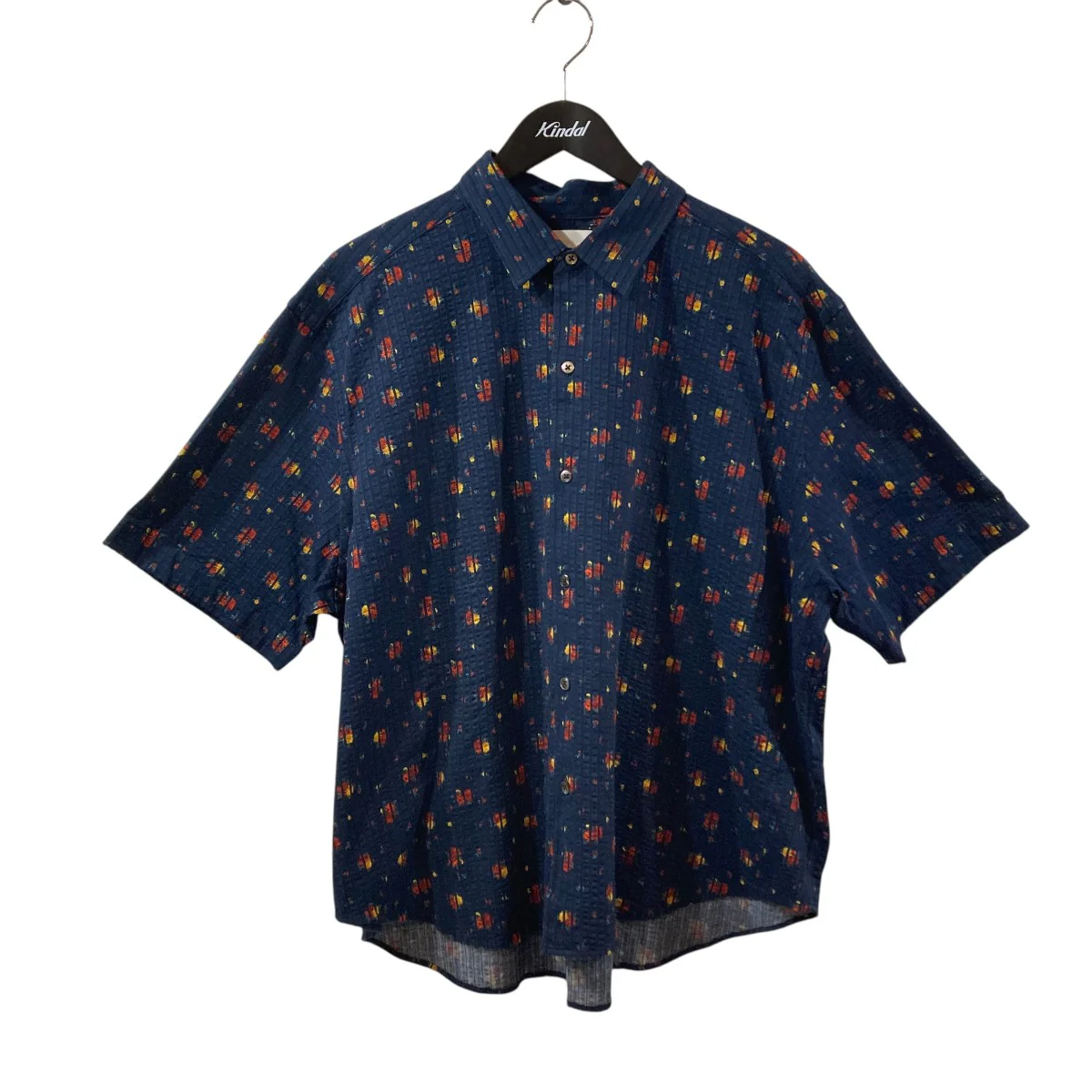 36G Linen Sucker Flower Atmosphere S S Shirt花柄半袖シャツKM25S-038P