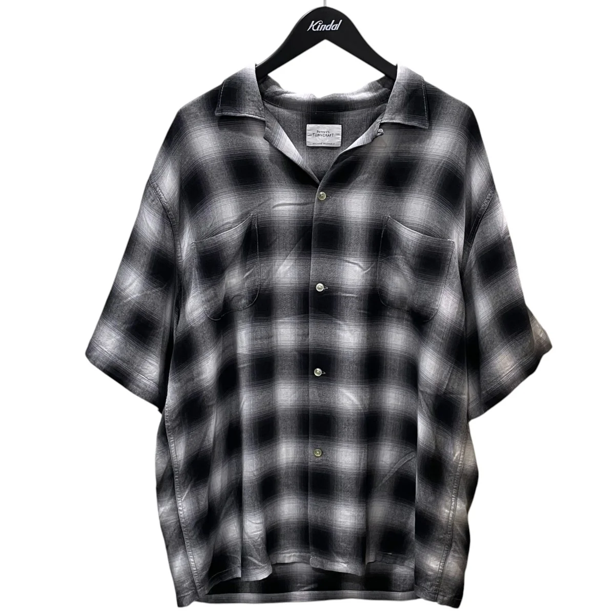オンブレチェック柄オープンカラー半袖シャツ 60S OMBRE LOOP COLLAR S/S SHIRTS 60s オンブレループカラー ショートスリーブシャツ