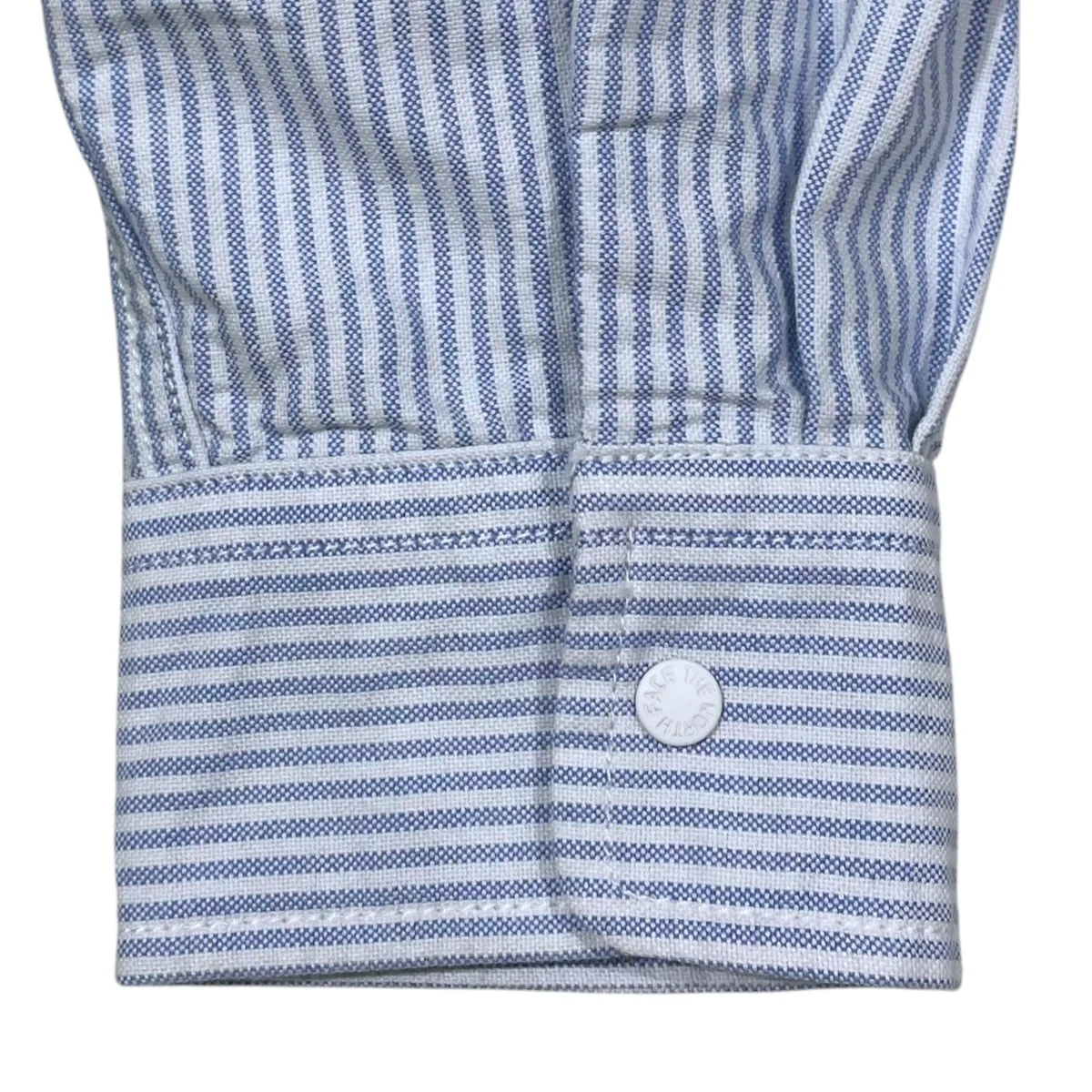21SS ストライプ柄切替バンドカラーシャツ Cotton Polyester OX Band Collar Shirt コットン ポリエステル オックス バンドカラーシャツ NT3100N - Image 4