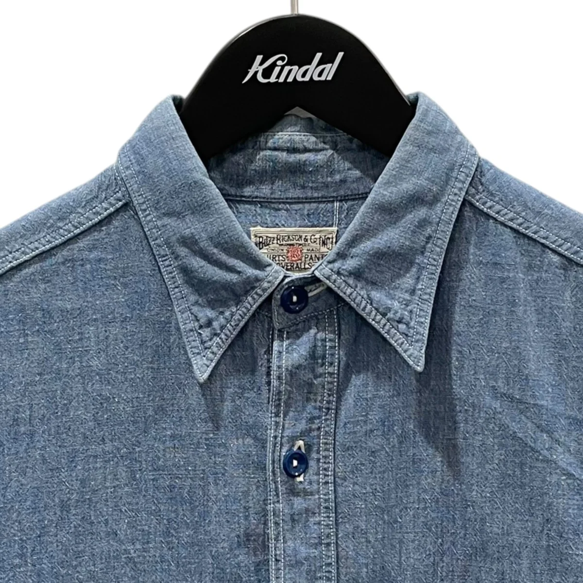 デニムシャツ BLUE CHAMBRAY WORK SHIRTS ブルー シャンブレー ワークシャツ BR25995 - Image 3