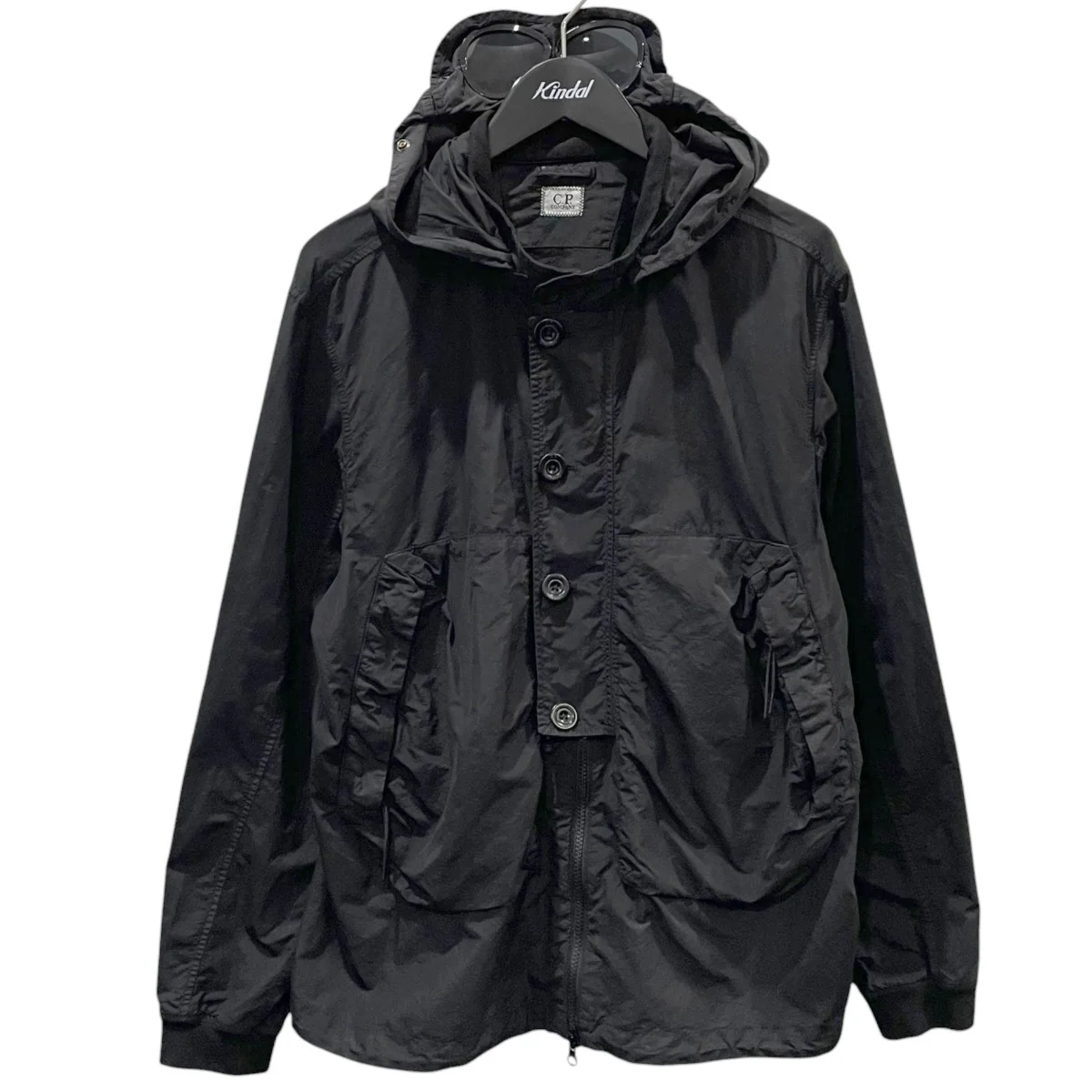 フーデッドナイロンシャツ Flatt Nylon Goggle Overshirt フラットナイロン ゴーグル オーバーシャツ 16CMOS018A-005991G