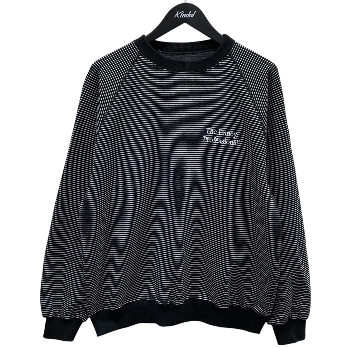 25AW ボーダー柄ロゴ刺繍裏起毛スウェットトレーナー BORDER CREW NECK SWEAT ボーダークルーネックスウェット AW25BRENCT01NTL