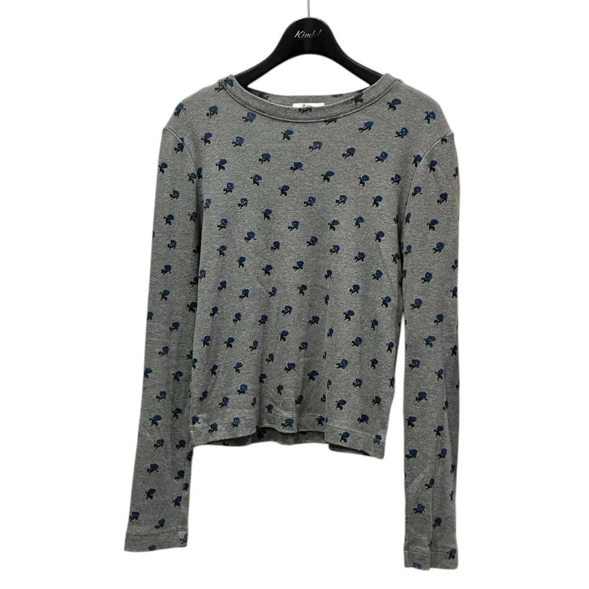 25AWコットンモダールフライス フラワープリント長袖Tシャツ34-03-54-03017