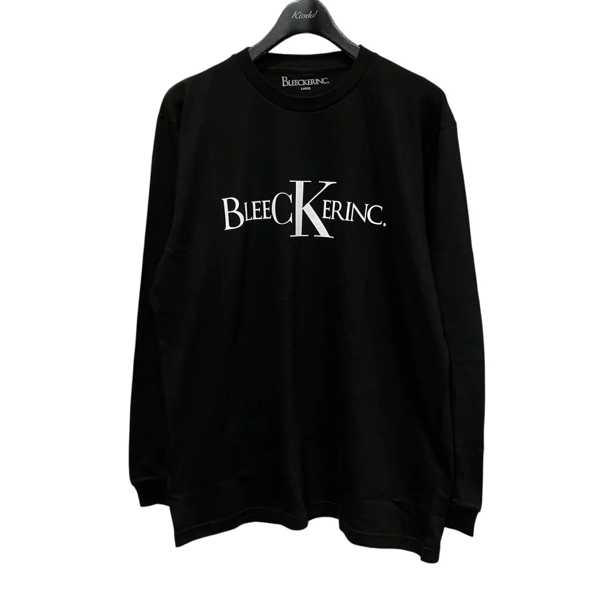 bleeCKer L S Tee -blackロゴプリントTシャツ