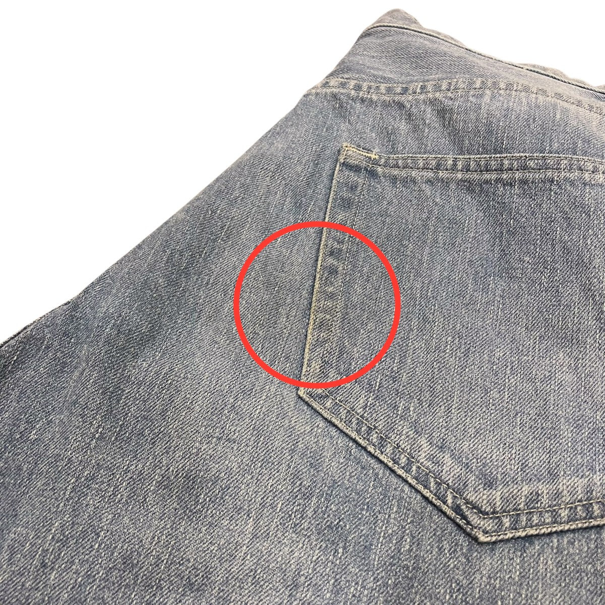 SELVEDGE FADED LIGHT DENIM WIDE PANTSワイドデニムパンツA24SP07DE - Image 7