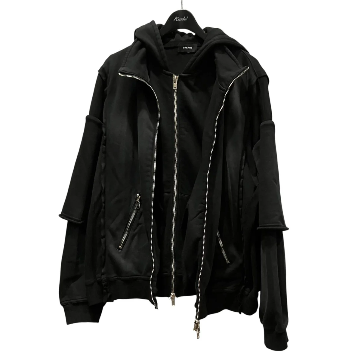 BLEACH LAYERED ZIP HOODIEブリーチ加工レイヤードジップパーカーBR26SS-C5001 - Image 2
