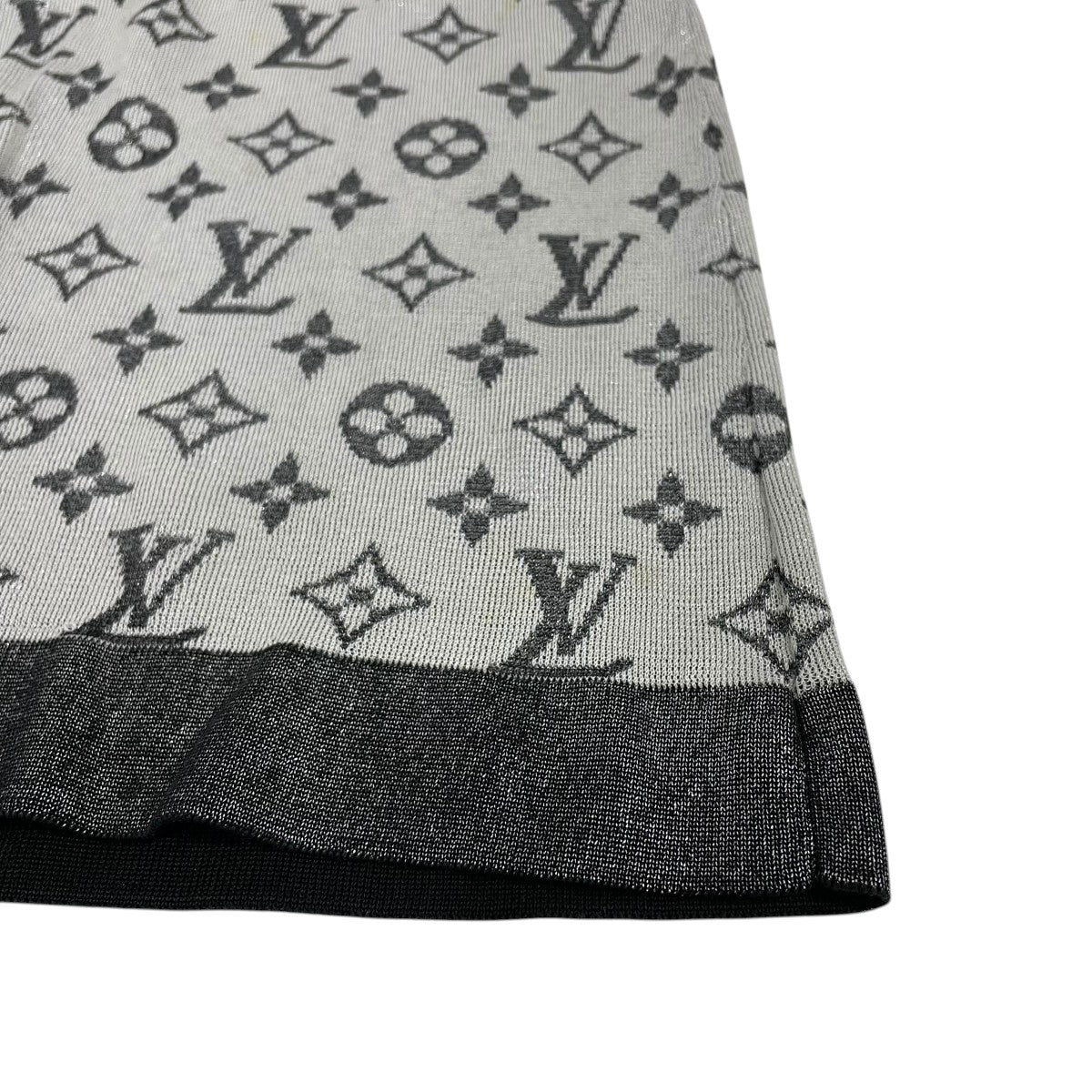 シルバーメタリックニットシルクモノグラムTシャツRW211B D66 FKKM13 - Image 5