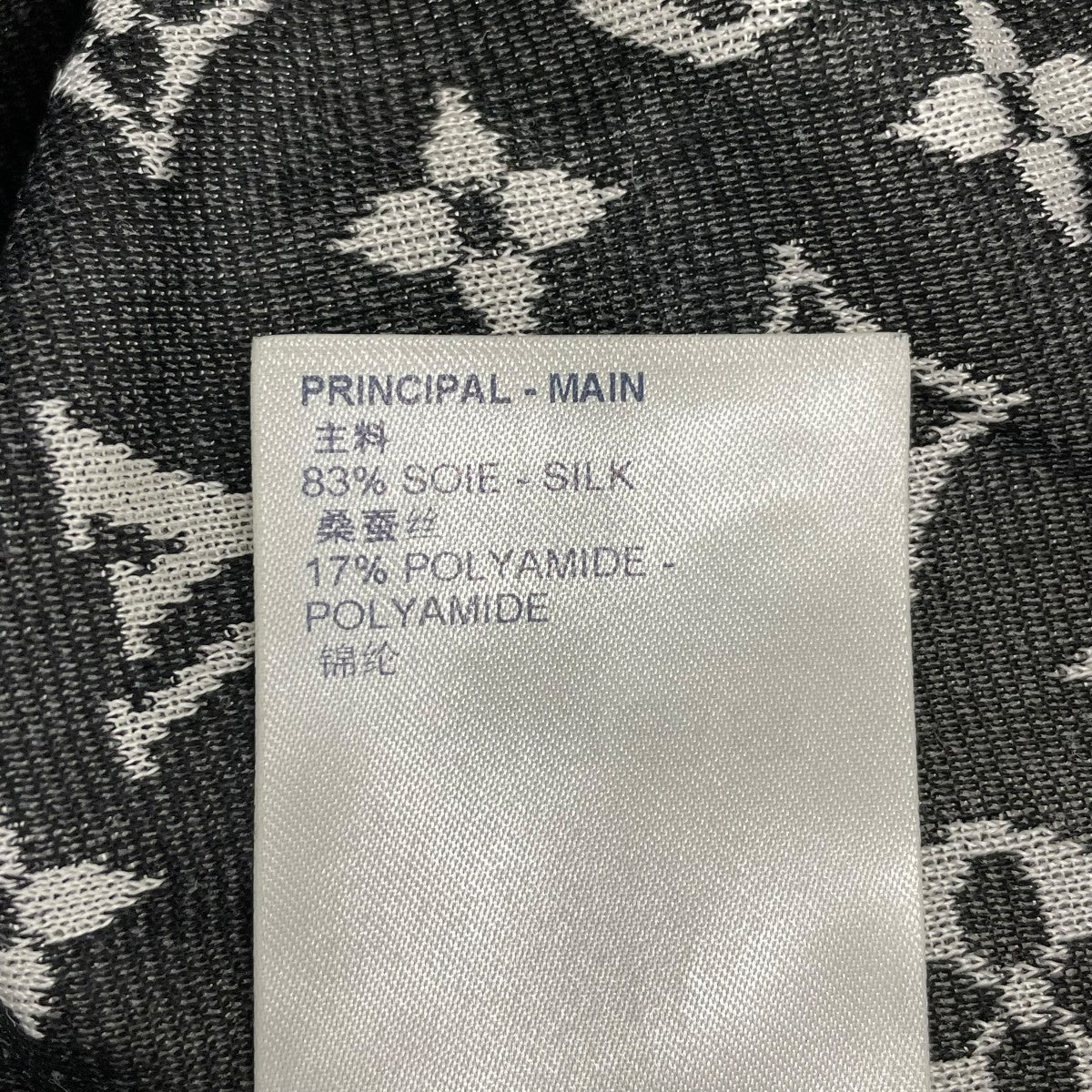 シルバーメタリックニットシルクモノグラムTシャツRW211B D66 FKKM13 - Image 7