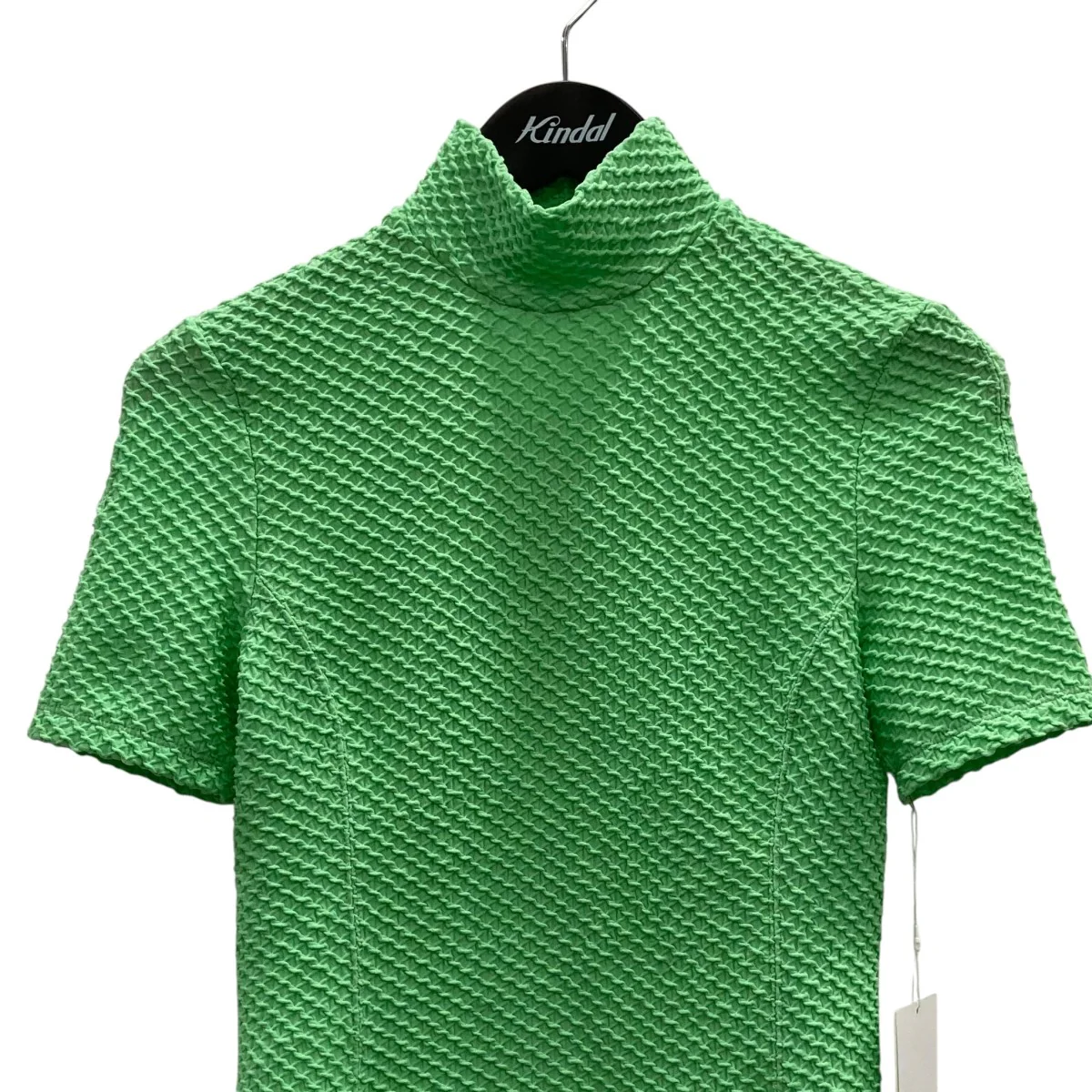 Shirring Jersey Jacquard High Neck Top半袖ブラウスMM25SSJS027 - Image 2
