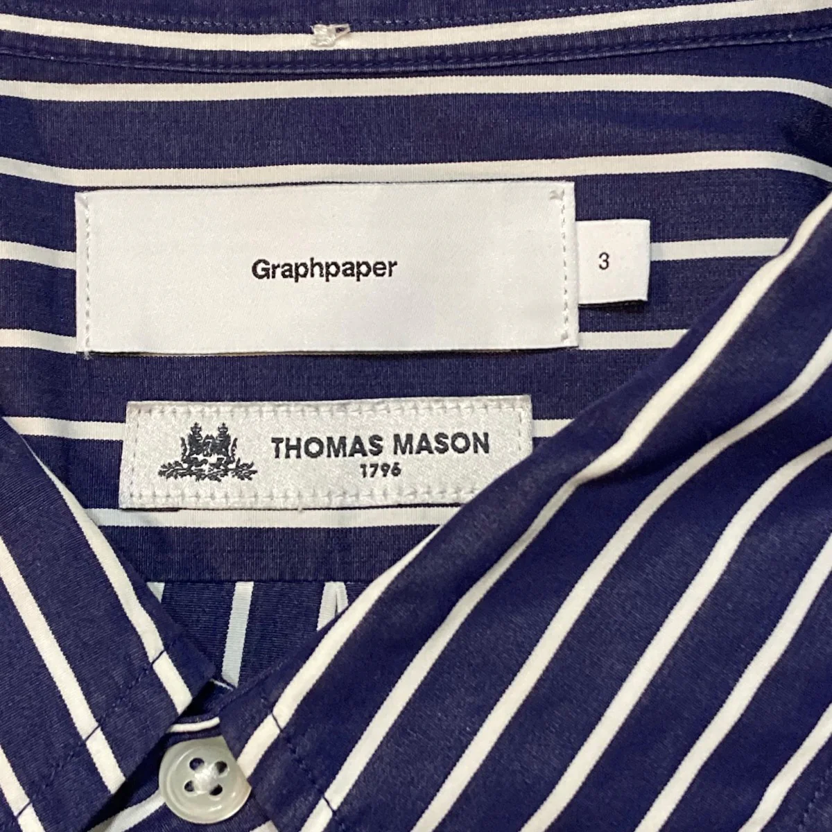 THOMAS MASON S S B．D BOX SHIRTストライプ半袖シャツGM192-50034B - Image 5