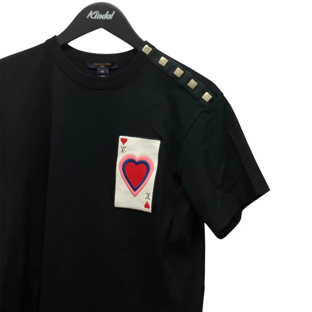フロッキートランプ刺繍 ショルダーボタンTシャツRW211A UOL FKTS99 - Image 3