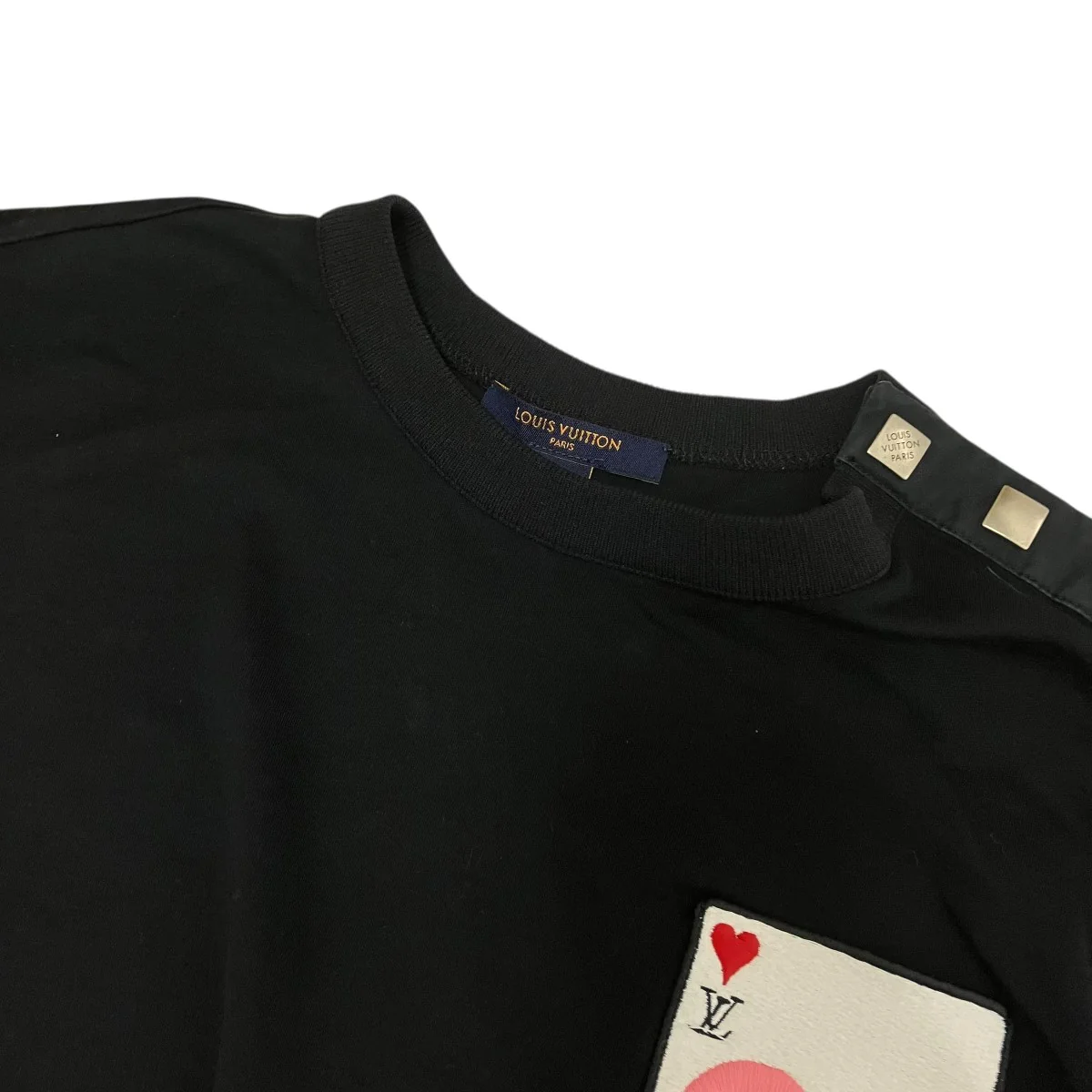 フロッキートランプ刺繍 ショルダーボタンTシャツRW211A UOL FKTS99 - Image 5