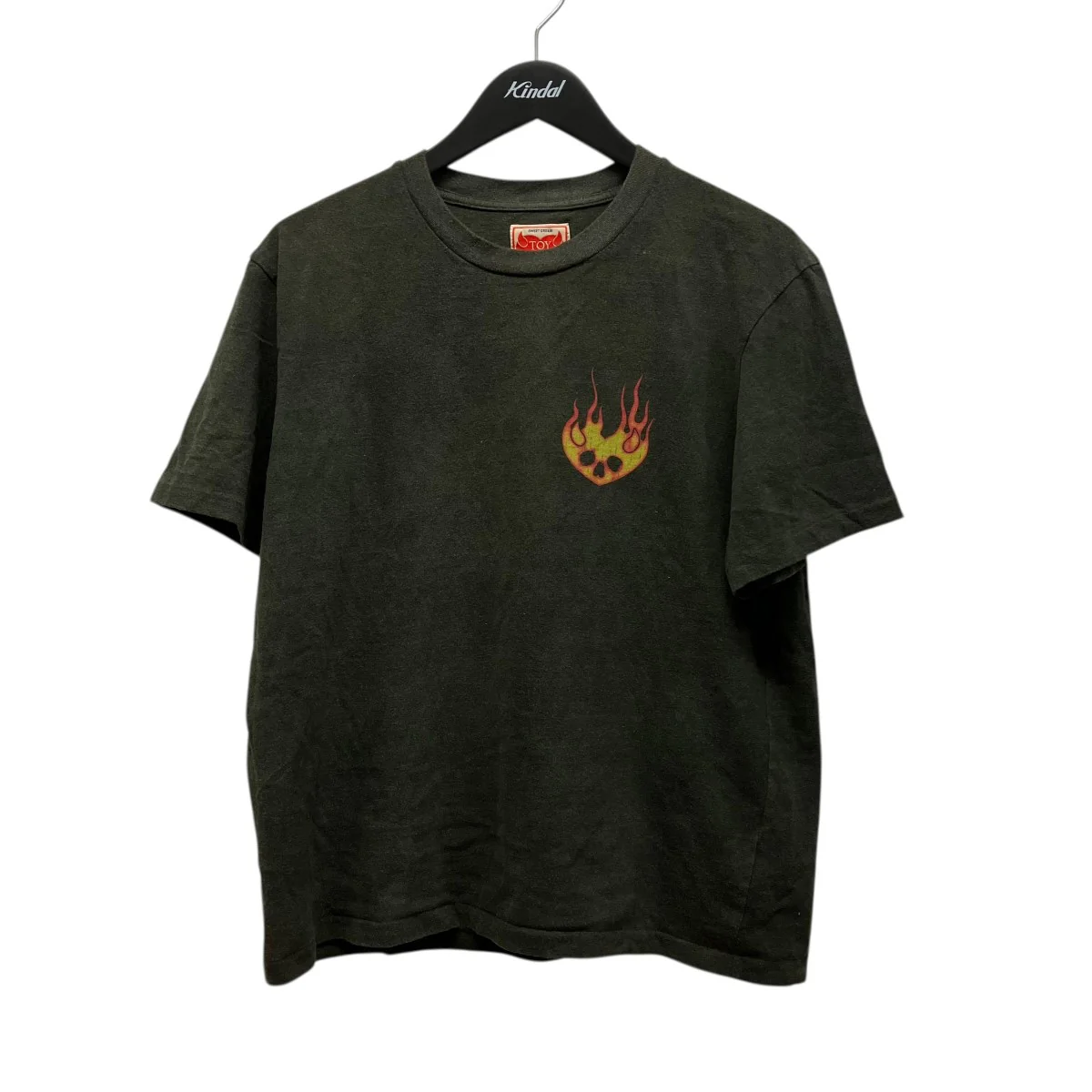 TEE FIRE DEVIL SKULLエイジング加工Tシャツ