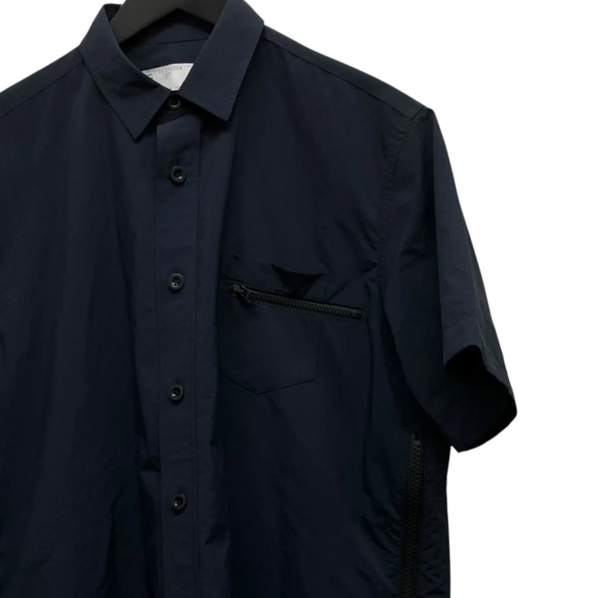 24SSMatte Taffeta Shirtサイドジップ半袖シャツ24-03358M - Image 3